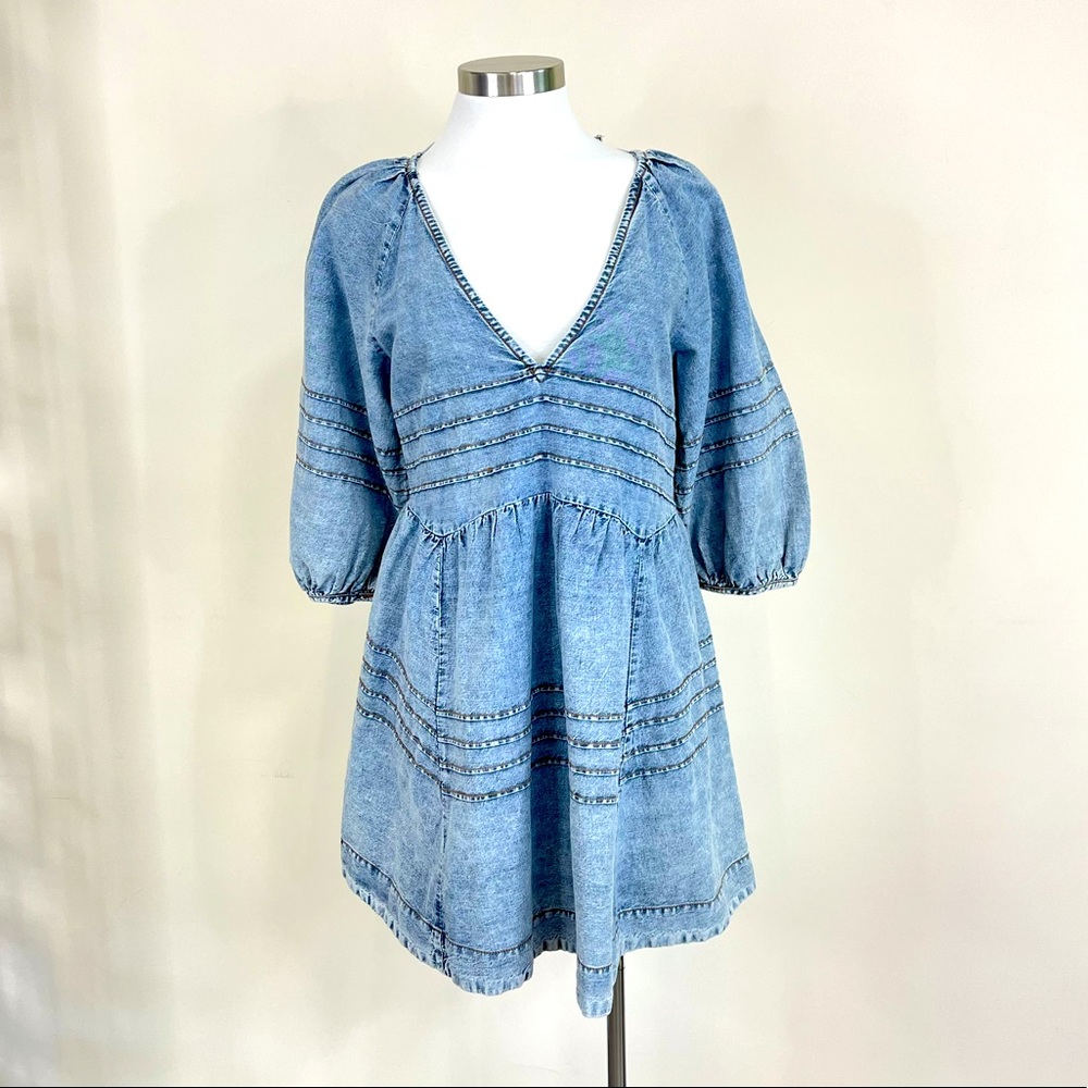 Free People Sweet Surrender Denim Mini Dress sz Small